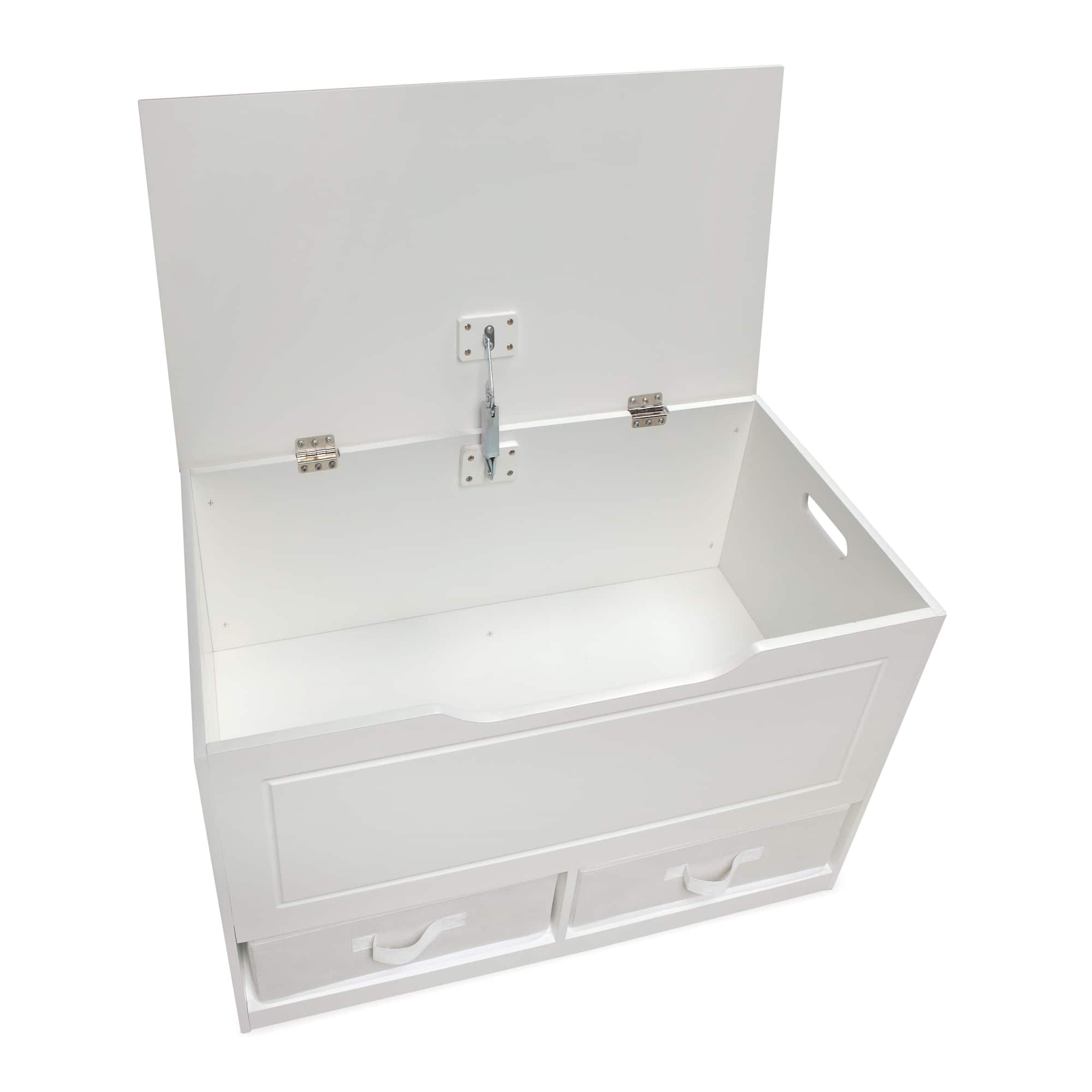 Badger Basket White Up & Down Toy & Storage Bench